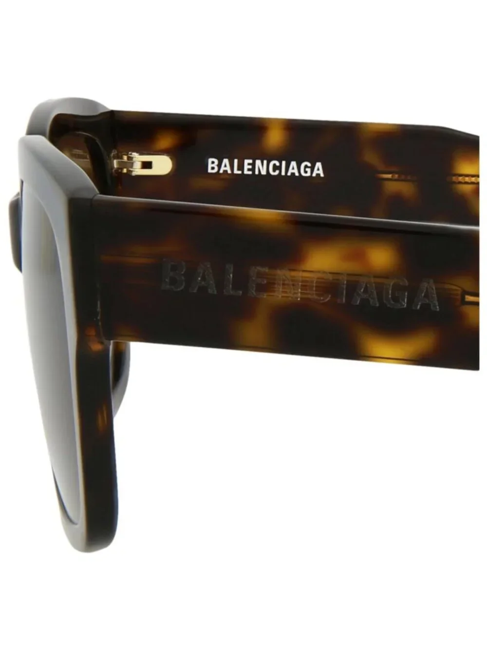 New Balenciaga Women's Sunglasses Square Rectangle Acetate Frame Unisex Havana